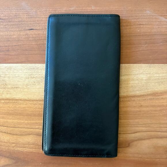 Salvatore Ferragamo Long Wallet Black Leather Vintage Made in Italy Used - Picture 4 of 8